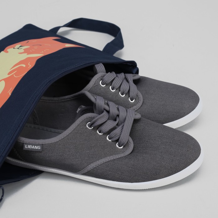 Сумка для обуви Зверята, 23*,0,5*33см, отдел на молнии, синий