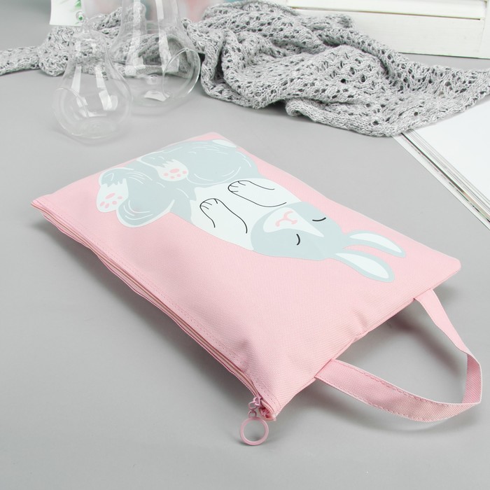 Сумка для обуви Зверята, 23*,0,5*33см, отдел на молнии, розовый