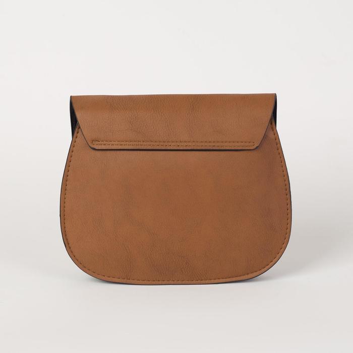 Сумка женская "Шик", 2 отдела на клапане, длинный ремень, цвет коричневый