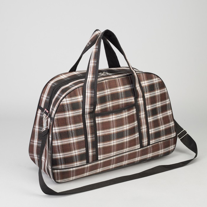 Сумка дорожная «Отдых», отдел на молнии, наружный карман, длинный ремень, цвет кофе