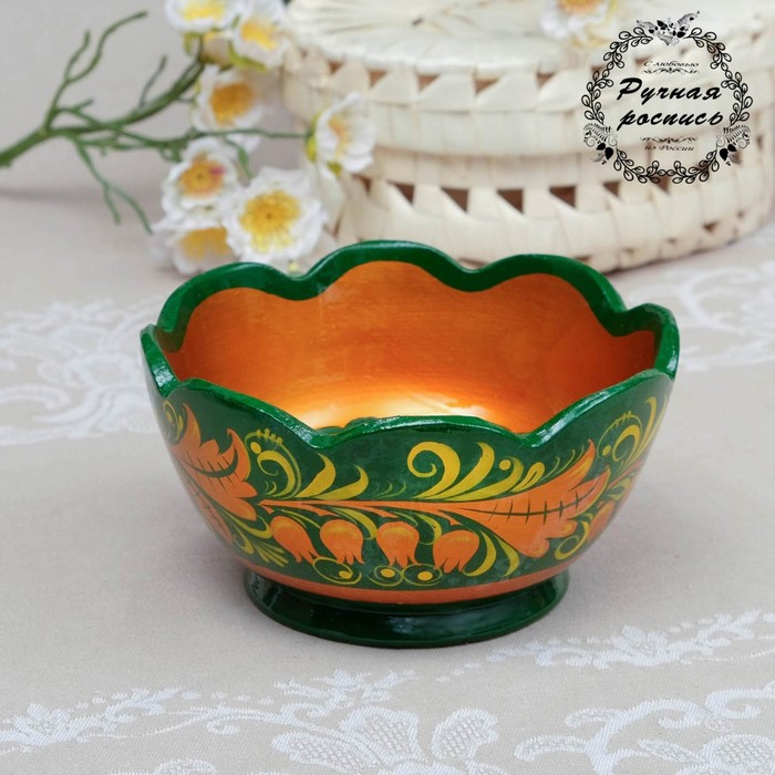 Хохлома зелёная, салатник