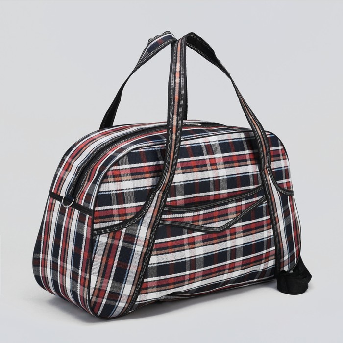 Сумка дорожная «Отпуск», отдел на молнии, наружный карман, длинный ремень, цвет сине-коричневый