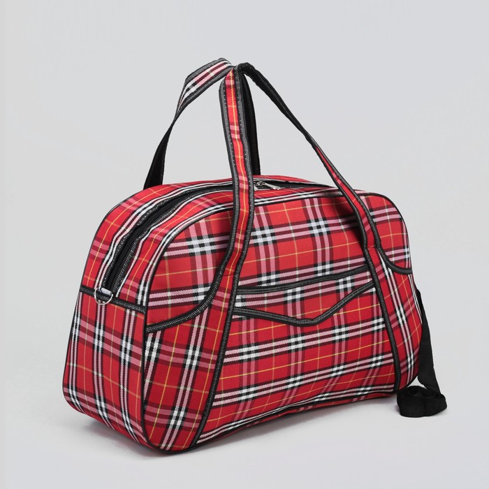 Сумка дорожная «Отпуск», отдел на молнии, наружный карман, длинный ремень, цвет красный