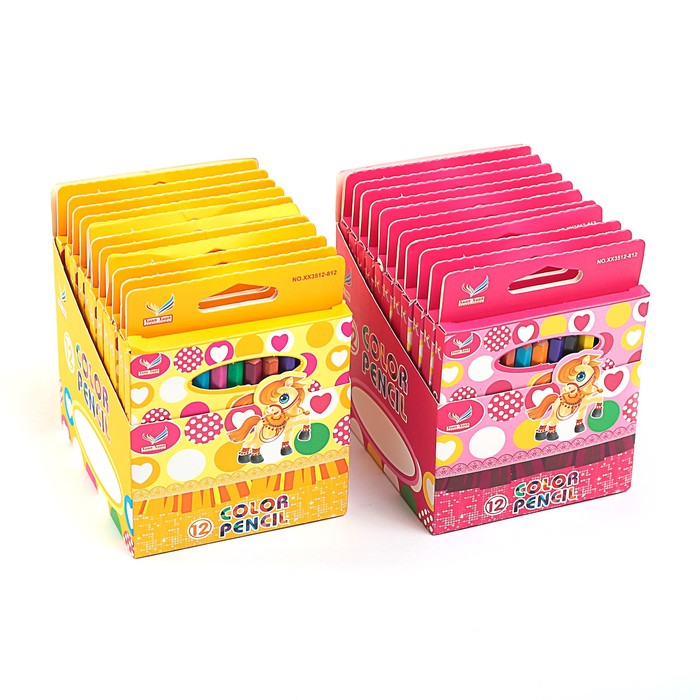 Карандаши 12цв МИНИ в картонной коробке МИКС заточенные ПЛАСТИКОВЫЕ