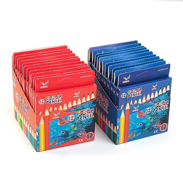 Карандаши 12цв МИНИ в картонной коробке МИКС заточенные ПЛАСТИКОВЫЕ