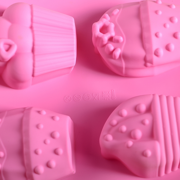 Форма для выпечки "Капкейки", 6 ячеек, цвет МИКС