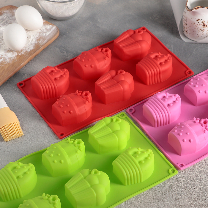 Форма для выпечки "Капкейки", 6 ячеек, цвет МИКС