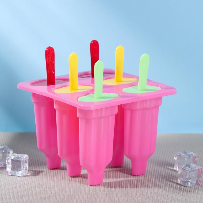 Форма для мороженого «Карусель», 6 ячеек, цвет МИКС форма для мороженого zoku mini zk115