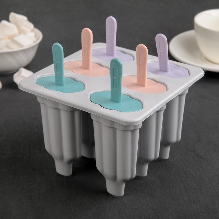 Форма для мороженого "Карусель", 6 ячеек, цвета МИКС