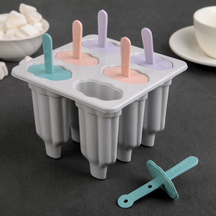 Форма для мороженого "Карусель", 6 ячеек, цвета МИКС