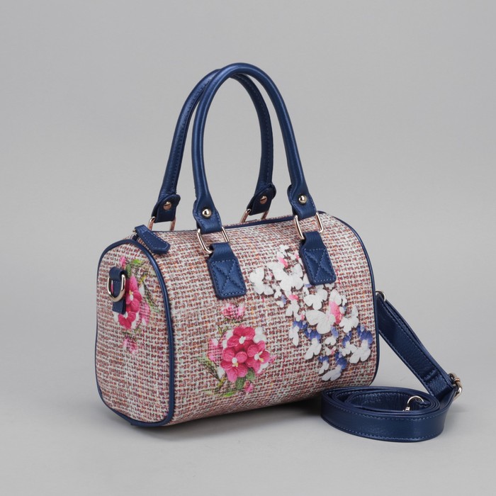 Сумка женская, отдел на молнии, длинный ремень, цвет синий