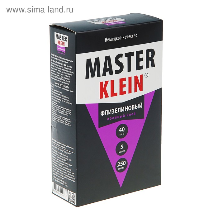 Клей обойный Master Klein, для флизелиновых обоев, 250 г клей для флизелиновых обоев exclusive proffesional 250 г