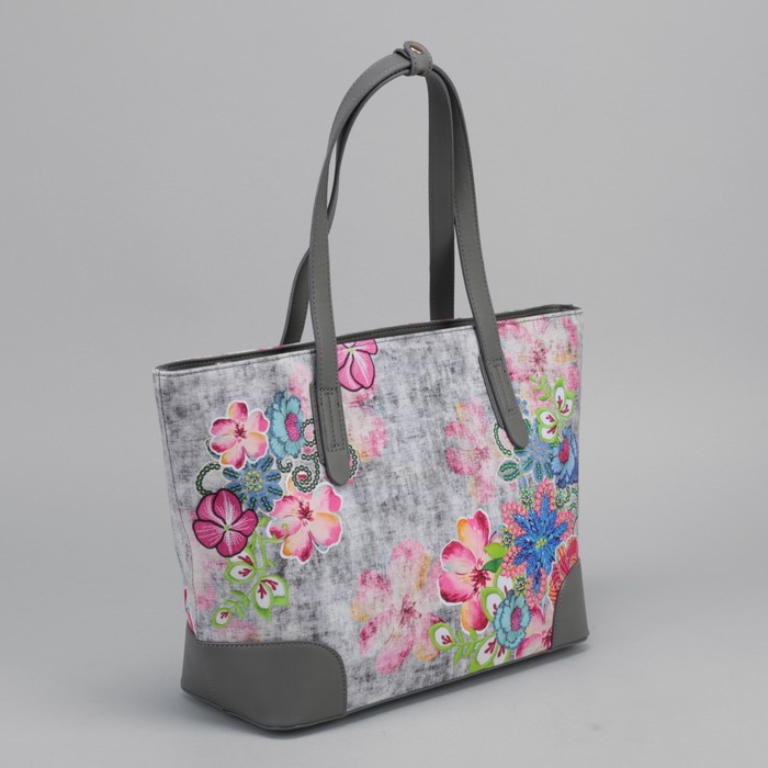 Сумка женская, отдел на молнии, цвет серый