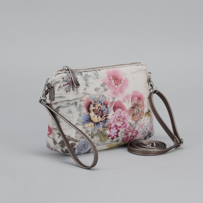 Сумка женская, отдел на молнии, с ручкой, регулируемый ремень, цвет бежевый