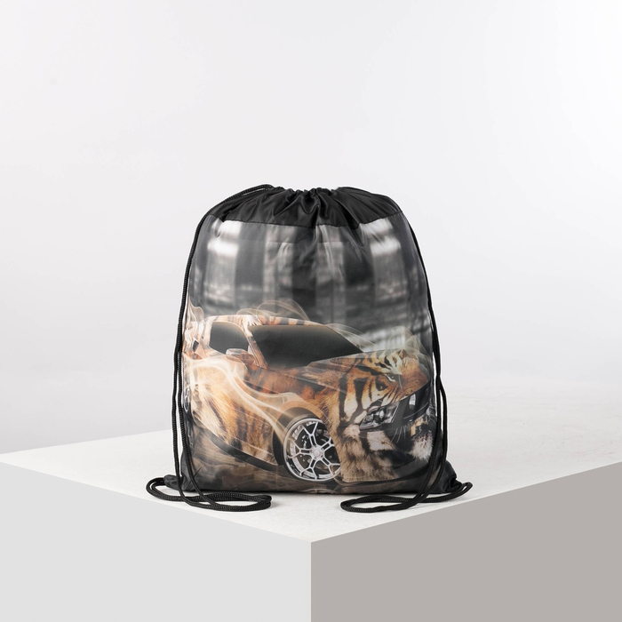 Мешок для обуви "Авто-тигр", отдел на шнурке