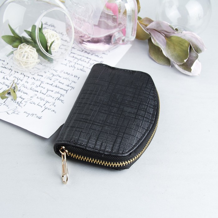 Кошелёк женский, 1 отдел на молнии, цвет чёрный