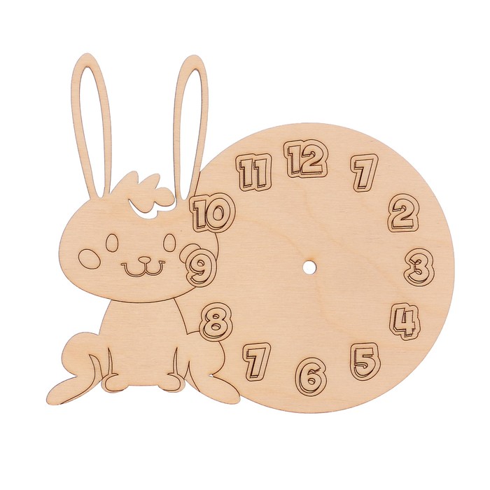 Основа для часов из фанеры "Зайчик" 15,5х13,5 см