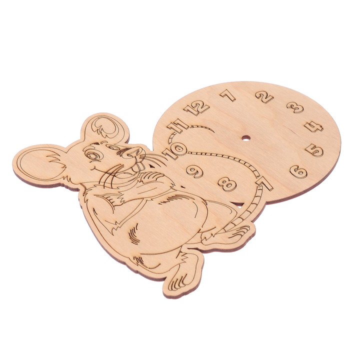 Основа для часов из фанеры "Мышонок" 18х15 см