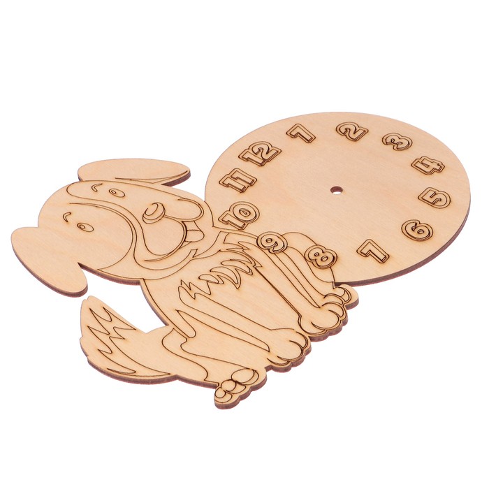 Основа для часов из фанеры "Собачка" 19,5х15 см