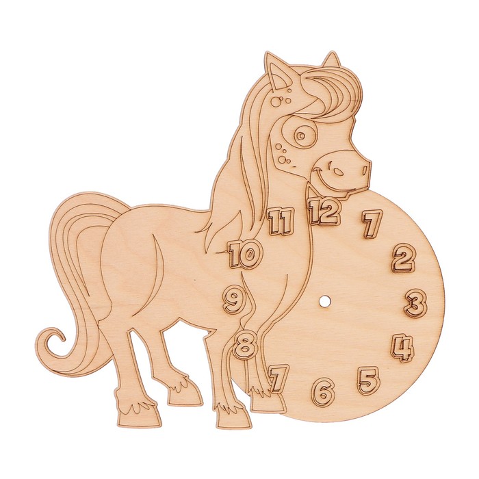 Основа для часов из фанеры "Лошадка" 19х18 см