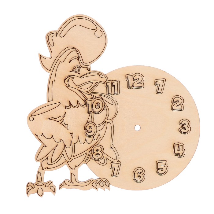 Основа для часов из фанеры "Петушок" 16х16 см