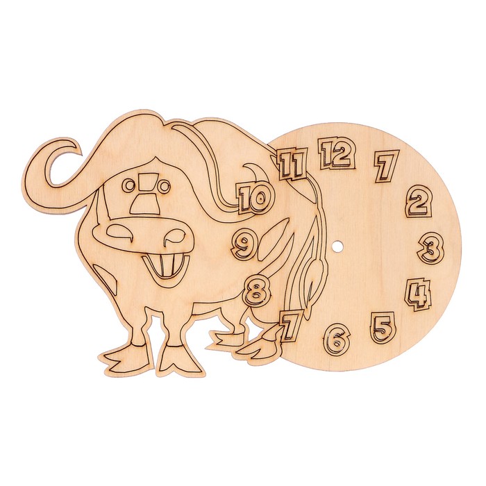 Основа для часов из фанеры "Бычок" 20х12,5 см