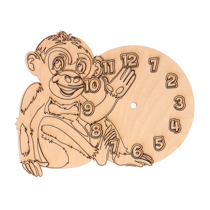 Основа для часов из фанеры "Обезьянка" 17х13,5 см