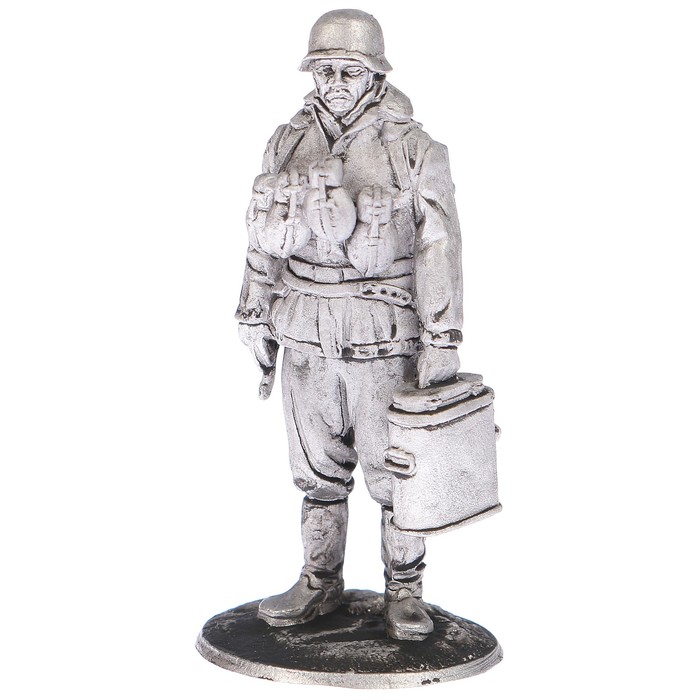 Оловянный солдатик "Немецкий солдат с термосами"