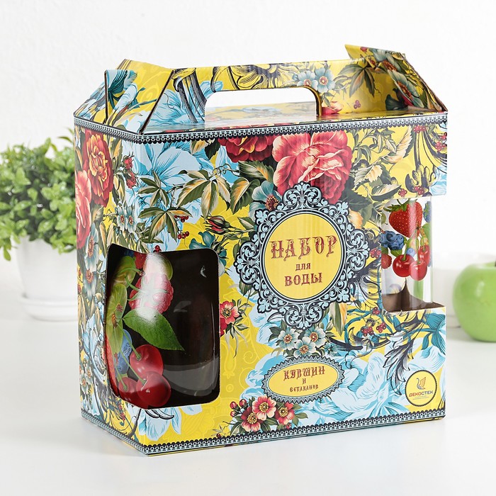 Набор питьевой "Ягодный сезон", 7 предметов: кувшин 1,5 л, 6 стаканов 230 мл, цвет МИКС