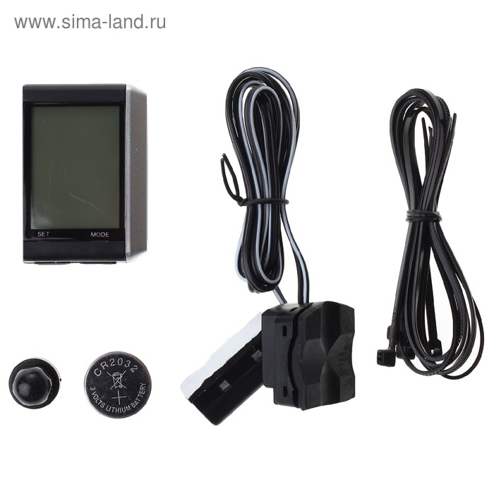 

Велокомпьютер проводной JY-4012E-L, 15 функций, цвет чёрный/серый