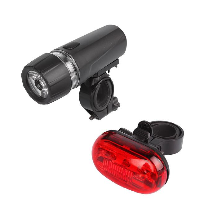 Комплект велосипедных фонарей JY-586-1+JY-603T-G, 1 и 3 диода