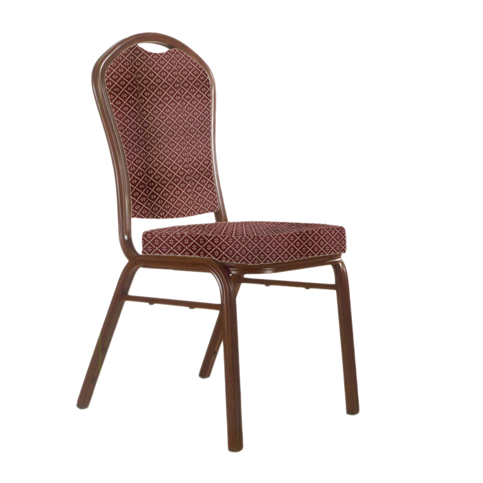 Банкетный стул "Браун" 25 мм, каркас коричневый, обивка ромб красный