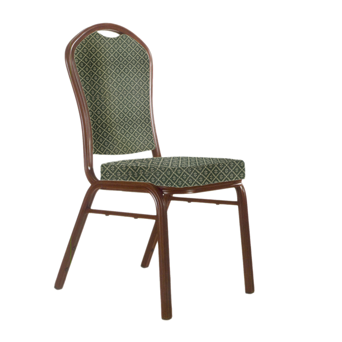Банкетный стул "Браун" 25 мм, каркас коричневый, обивка ромб зеленый