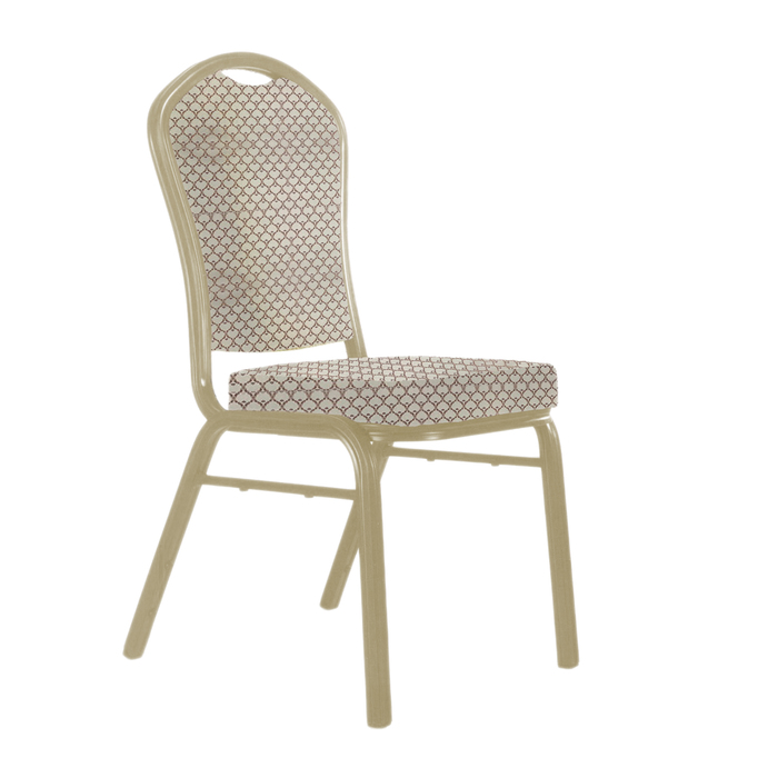 Банкетный стул "Браун" 25 мм, каркас шампань, обивка арш бежево-красный