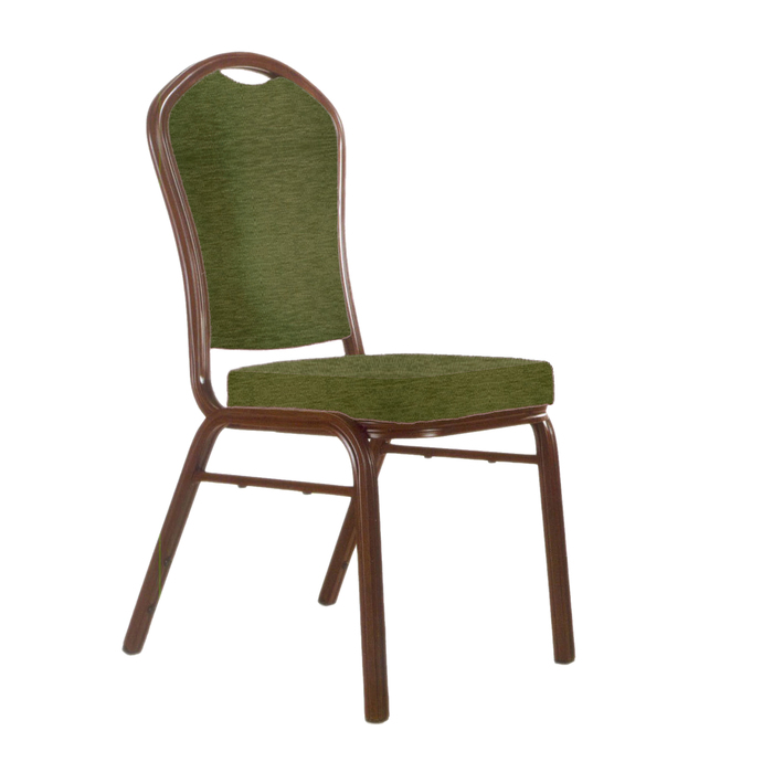 Банкетный стул "Браун" 25 мм, каркас красное дерево, обивка шенилл зеленый