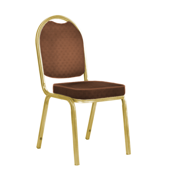 Банкетный стул "Азия" 20 мм, каркас золото, обивка корона коричневая