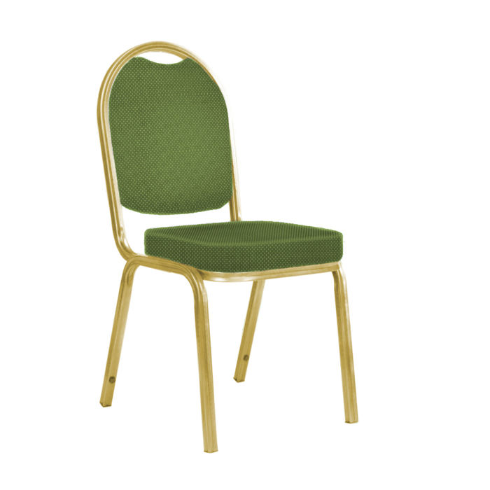 Банкетный стул "Азия" 20 мм, каркас золото, обивка корона зеленая