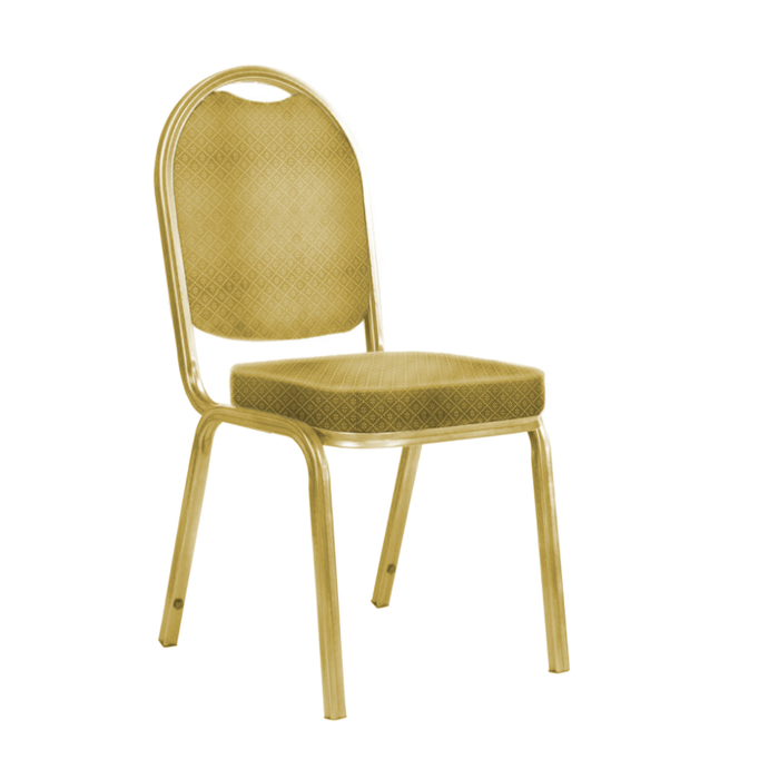 Банкетный стул "Азия" 20 мм, каркас золото, обивка ромб бежевый
