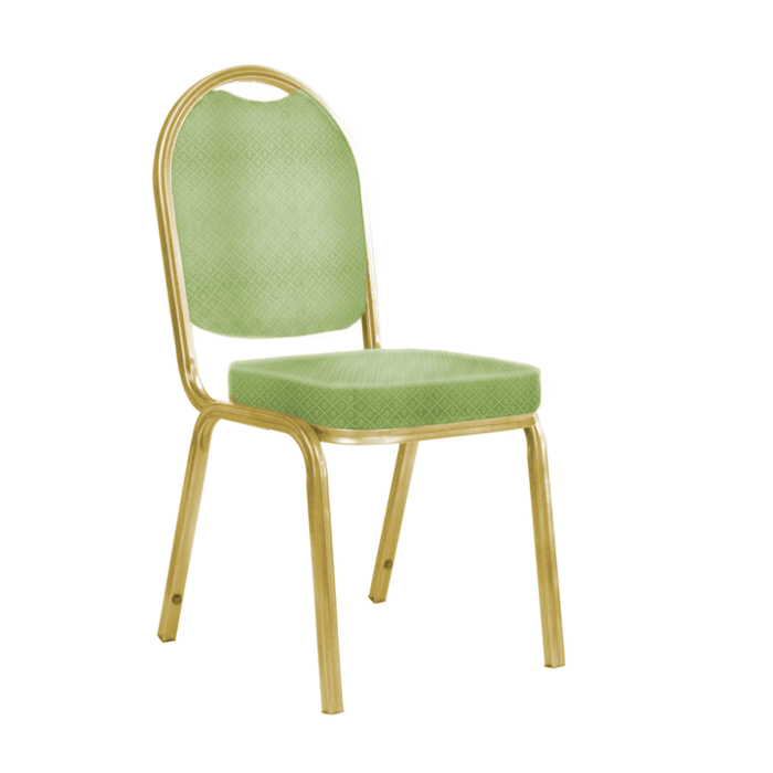Банкетный стул "Азия" 20 мм, каркас золото, обивка ромб салатовый