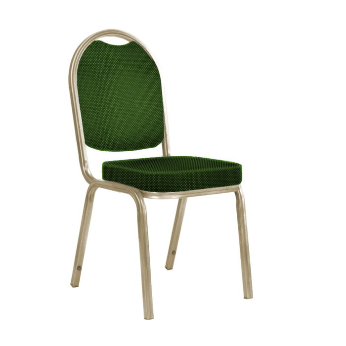 Банкетный стул "Азия" 20 мм, каркас шампань, обивка корона зеленая