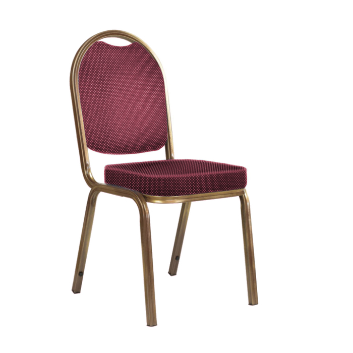 Банкетный стул "Азия" 20 мм, каркас бронза, обивка корона красная