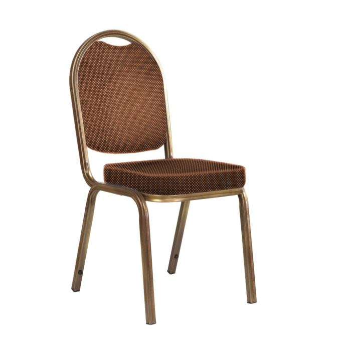 Банкетный стул "Азия" 20 мм, каркас бронза, обивка корона коричневая