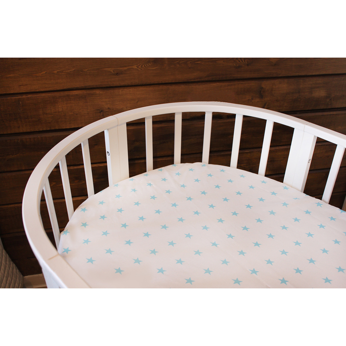 Простыня круглая на резинке "Голубые звёзды", диаметр 75 см