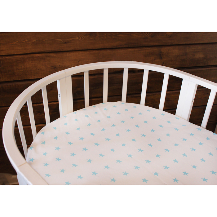 Простыня овальная на резинке "Голубые звёзды", размер 60х120 см
