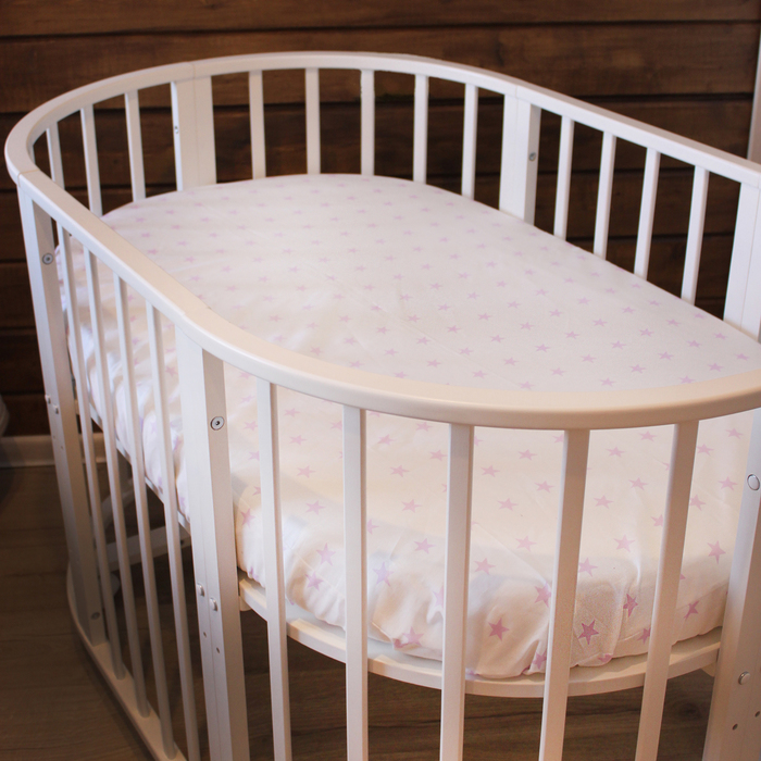 Простыня овальная на резинке "Фиолетовые звёзды", размер 60х120 см