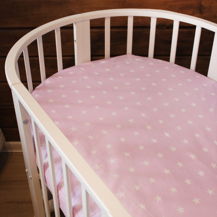 Простыня овальная на резинке "Белые звёзды на фиолетовом", размер 60х120 см