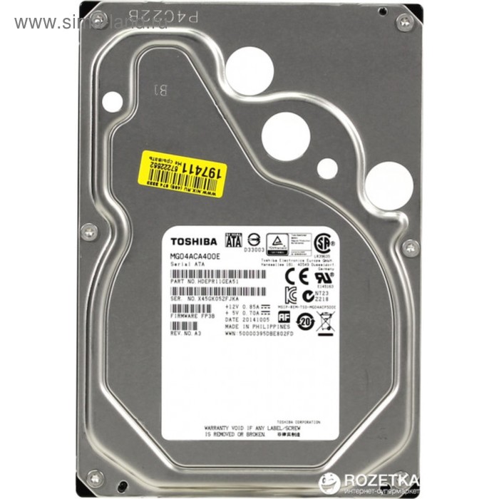 фото Жесткий диск toshiba enterprise capacity 4tb (mg04aca400e) sata-iii