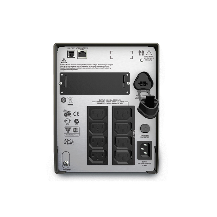 Источник бесперебойного питания APC Smart-UPS SMT1500I, 980 Вт, 1500 ВА, черный