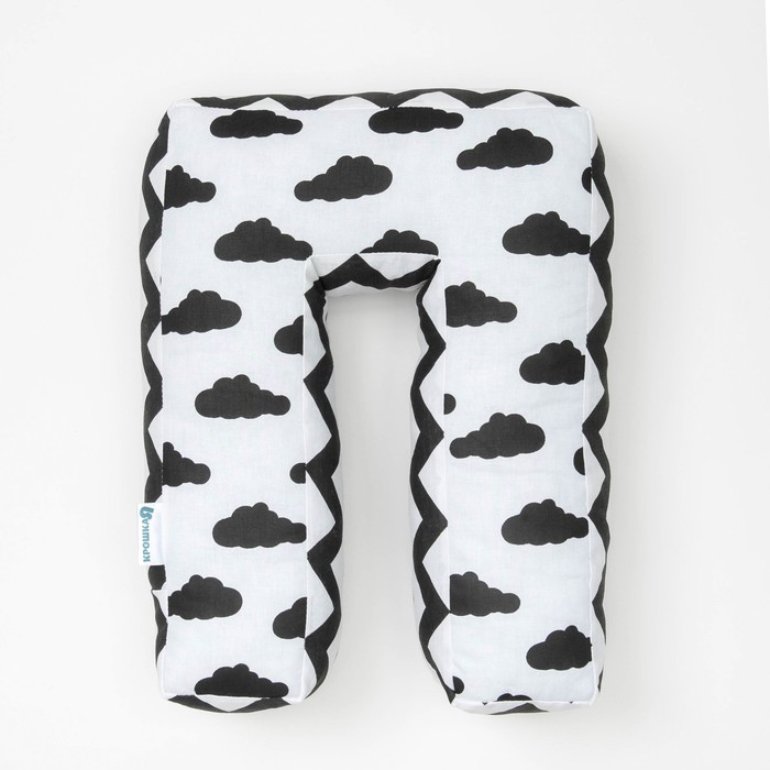 Мягкая буква подушка "П" 35х26 см, белый, 100% хлопок, холлофайбер