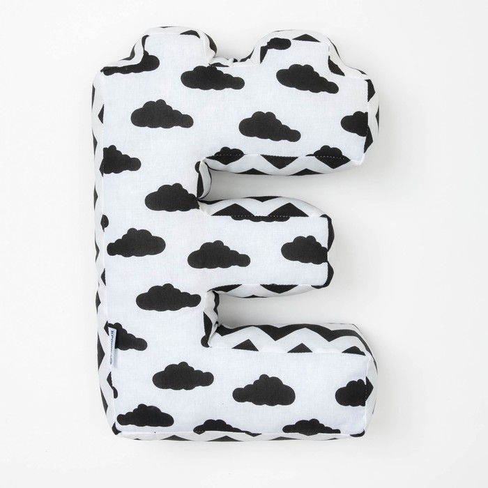 Мягкая буква подушка "Ё" 35х25 см, белый, 100% хлопок, холлофайбер